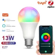 SMATRUL Tuya Zigbee 13W Lâmpada Inteligente E27 RGB LED Regulável Temporizador Com Vida APP Controle De Voz Para Google Home Alexa Tmall Genie