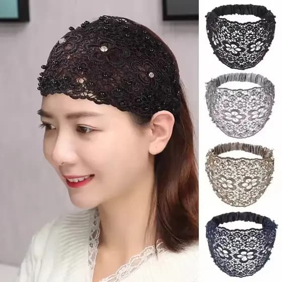 Nova Moda Faixa De Cabelo Oca Fora Com Contas Borda Larga Cobertura Prensada Feminina Acessórios
