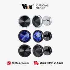 Brinco De Zircônia De Aço Inoxidável Vnox Para Mulheres Homens Punk Retrô CZ Piercings Joias Orelha