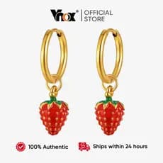 Vnox Vermelho Morango Acessórios Pingente Brincos Para Mulheres Meninas , Aço Inoxidável Hipoalergênico Estilo Bonito Fe