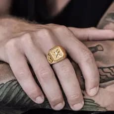Vnox Anel De Sinete De Águia Americana De Animais Para Homens De Aço Inoxidável Dourado Masculino