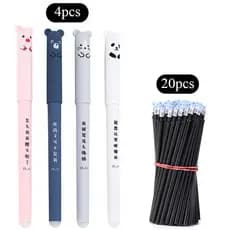 26/50 Pçs/set Apagável Canetas gel ballpen 4 E 20 Recargas Preto Azul Material Escolar Disponível Papelaria