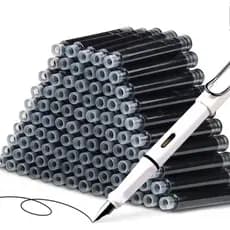 12 Caneta Fonte PCS & Conjunto De Tinta Substituível Preto/Azul/Vermelha EF 0,38 Mm Canetas Escolares Material De Escritório Para Escrita