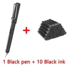 1 caneta + 10 tintas 0,38 mm Caneta Tinteiro Set 0.38mm EF Nib Escrita Caligrafia Canetas Material Escolar Papelaria