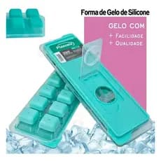 Forma de Gelo Silicone Com Tampa Plasvale