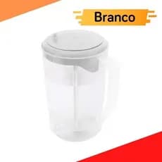 Jarra Com Mexedor 2L BPA Free Tampa Misturador Manual Suco Água Cozinha Original Branca