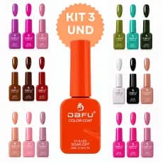 Kit 3 Esmaltes em Gel Dafu Cabine Led Uv Manicure Alongamento Rosa Marrom Vermelho Azul Unha SEM TPO