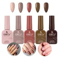 Kit Esmaltes Em Gel 5/3 Unidades Tom Marrom DAFU Nude Unhas Seca Cabine UvLed - NOVO KIT CORES NOVAS
