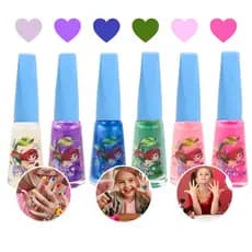 Kit Esmaltes Infantis 3/6 Cores Safira Teen Sereia Colorido Meninas Rosa Roxo Azul Criança Presente