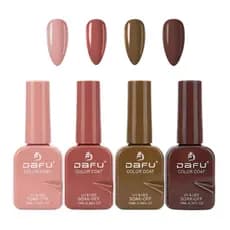 Kit Esmaltes Em Gel 4 Unidades Marrom Nude DAFU Unhas Seca em Cabine Uv/Led Nail Design Manicure Mão