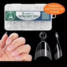 Ponteira Tip de Unha para Alongamento em Gel 140 pcs - 14 Tamanhos Ultra Soft Tips Dafu Transparente