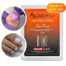 Molde F1 para PÉS Dual Form Unhas em Gel Transparente 10 Tamanhos 120 Peças Dafu Seca Cabine Uv Led