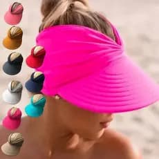 Chapéu Viseira Turbante Dupla Face Premium Feminina Boné Proteção Solar Praia Piscina Luxo Chapeu Envio no DIA