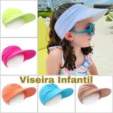 Viseira Infantil Turbante Chapéu De Praia Com Proteção do Sol UV Solar Criança Menina