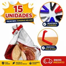 Fechador de Embalagem com  15 UNIDADES Mantenha tudo fresquinho
