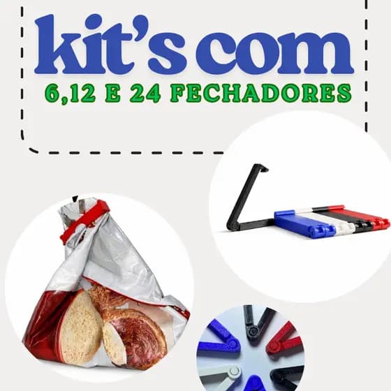 Kit Prendedores Fecha Embalagens – Clips Vedação Hermética - Lacre Fácil