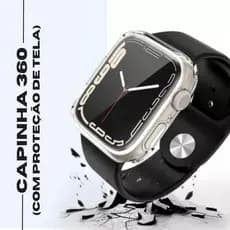 Capinha de Silicone para Smartwatch 41mm, 45mm, 49mm com Proteção 360° e Tela Transp.