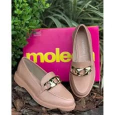 Sapato Feminino Mocassim Moleca Corrente Conforto Original