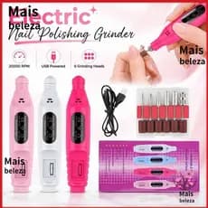 Moedor Elétrico De Polimento De Unhas MAXBEAUTY , Lixa De Unha Elétrica Portátil Com 6 Cabeças De Moagem , 20000 RPM