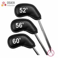 OSIERFASHION 3/8pcs Club Headcover , Textura De Lichia Bordado Número Capa De Cabeça De Golfe , Forro Macio
