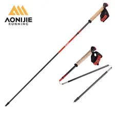 AONIJIE E4218 Bastões De Trekking Dobráveis De Fibra De Carbono Caminhada Leves Com Punhos Antiderrapantes