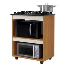 Armário Balcão P/cooktop 4 Ou 5 Bocas Cozinha Multiuso Forno Nature/Off cooktop 4 bocas