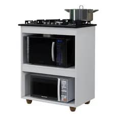Armário Balcão P/cooktop 4 Ou 5 Bocas Cozinha Multiuso Forno Branco Cooktop 5 bocas