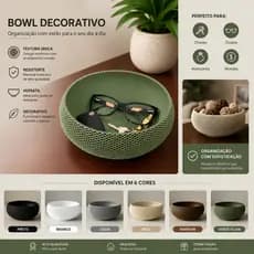 Porta Objetos Tigela Bandeja Cesto Porta Chaves Fruteira Bowl Verde Preto Branco Bege Cinza
