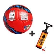 Bola Futebol Infantil N5 Texturizada + Bomba Ar Manual Amarela