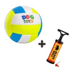 Bola De Vôlei SEMI PROFISSIONAL + Bomba Ar Manual Amarela