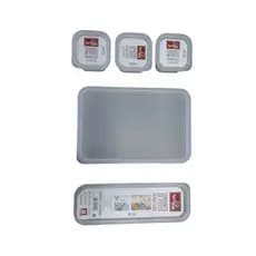 Conjunto 5 Potes Herméticos de Plástico Com Tampa