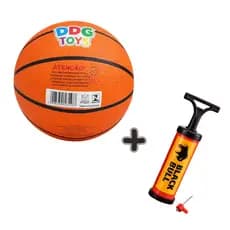 Bola De Basquete Infantil Texturizada + Bomba de Ar Manual Amarela