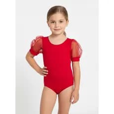 Bory Body manga curta tule brilhante infantil (2 ao 10)