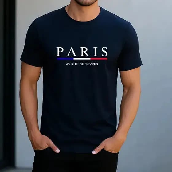 Camiseta Masculina 100% Algodão Camisa Paris Moda Verão Unisex