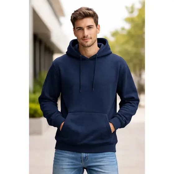 Moletom Canguru Liso Com Bolso Capuz Unissex Blusa De Frio
