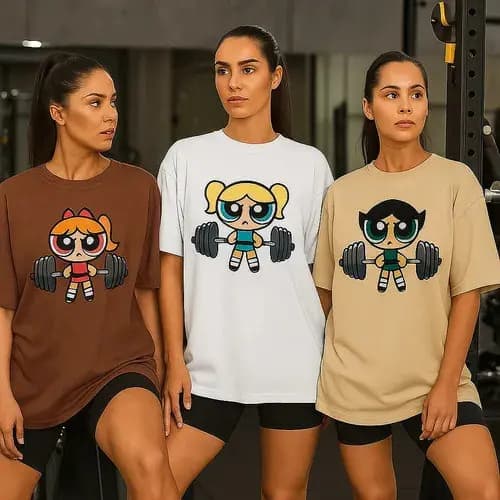 Kit 3 Camisetas Super Poderosas Academia Em Algodão