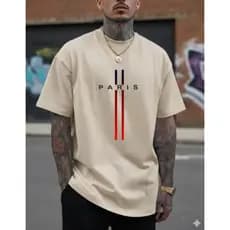 Camiseta Masculina Estampa Paris 100% Algodão Casual Estilo
