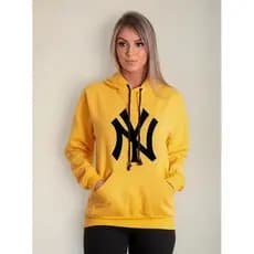 Moletom Feminino Blusa De Frio Canguru New York Ny
