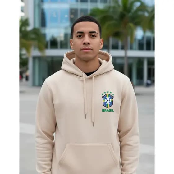Moletom Blusa De Frio Canguru Seleção Brasileira Flanelado