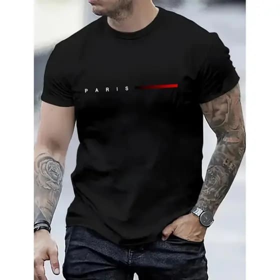 Camiseta Paris Masculina Camisa 100% Algodão 30.1 Oferta