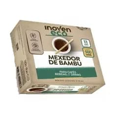 500 Mexedores Palito De Bambu Eco Café Bebida 11cm Liso