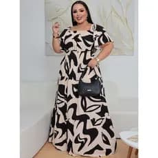Vestido Longo Plus Size Com Babado Moda Blogueira Evangelica