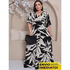 Vestido Decote V Plus Size Longo Manga Curta Vestidos Evangelicos Plus Size
