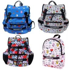 Mochila de Costa Infantil BTS k-pop Original Miniso Fechamento Tipo Saco Personagens Unisex  Cores