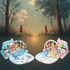 Tapete Bebê Musical com Piano Interativo. Estímulo e diversão em rosa ou azul