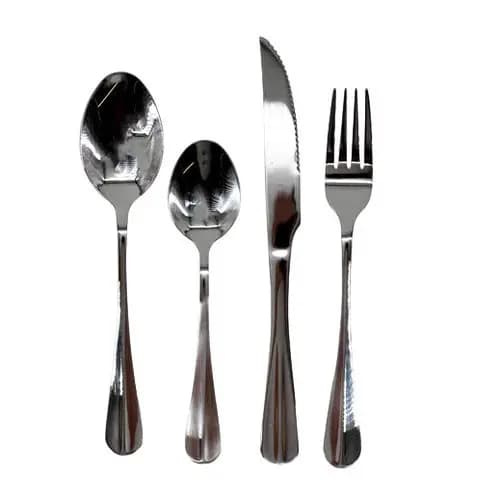 Conjunto Talheres Inox Completo 24 Peças Estojo Marrom Prático Elegante Durável