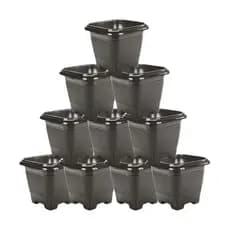 KIT COM 10 VASOS QUADRADOS PARA JARDINAGEM – 9,5L