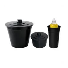 Kit Organizador de Pia 3 Peças – Lixeira, Porta Detergente e Porta Esponja