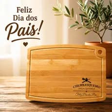 Tábua de Churrasco 30x20 Personalizada Time Nome Frase Presente Criativo Dia dos Pais Gravada a Laser