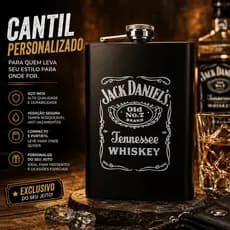 Cantil Porta Bebida De Bolso Inox de 207 ml Para Whisky Vodka Personalizado